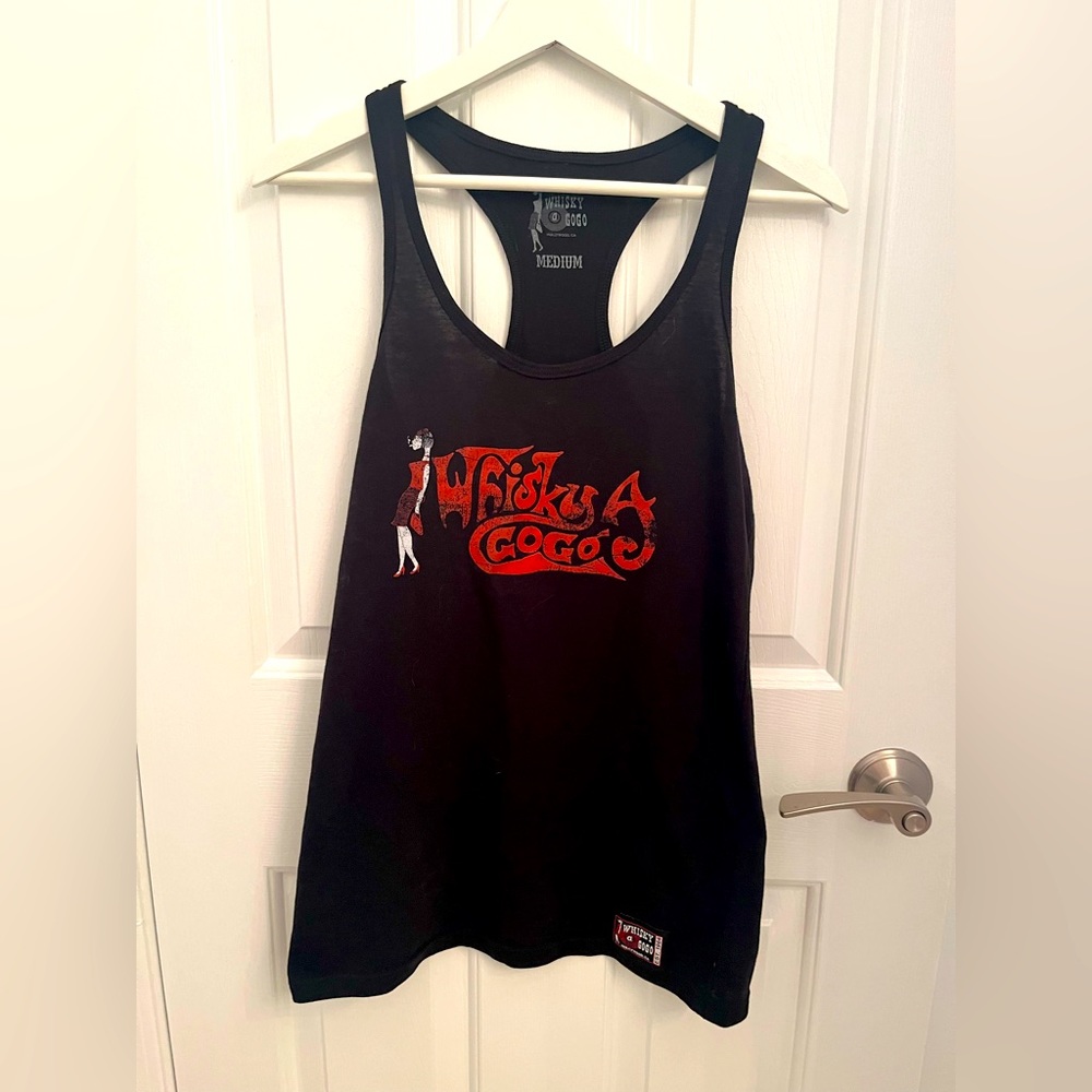 WHISKEY A GO GO Medium black racerback tank top from famous Hollywood hangout